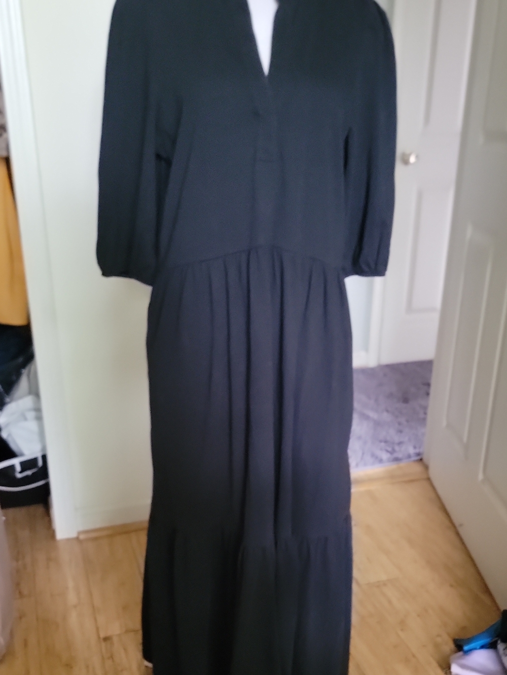 Caslon Classic Black Maxi Dress - Women's Elegant Tiered Dress